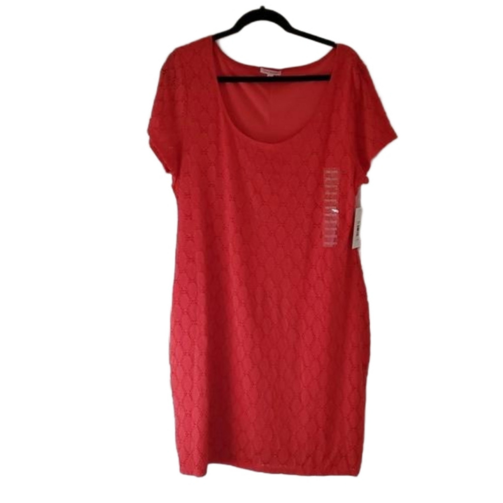 Isaac Mizrahi Red Lace Sheath Dress